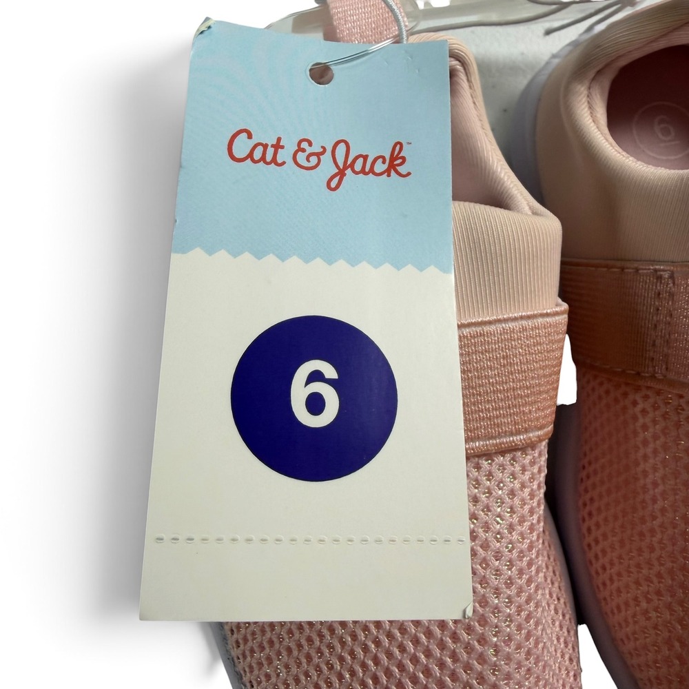 Cat & Jack Austen Pink Glitter Mesh Toddler Slip On Sneakers Size 6 NEW - Picture 5 of 6